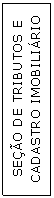 Caixa de texto: SEO DE TRIBUTOS E CADASTRO IMOBILIRIO